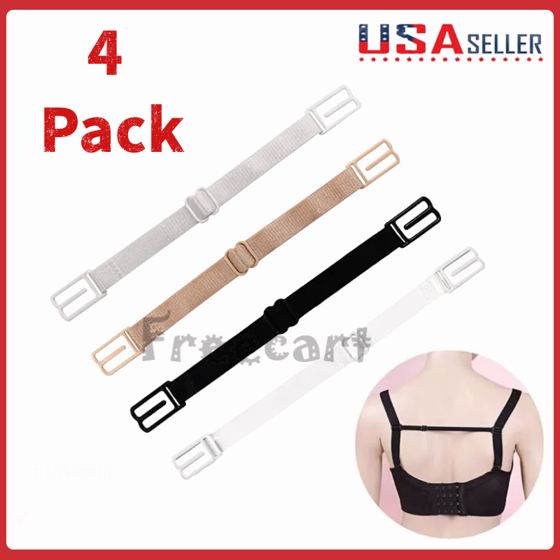 4 PCS Anti Slip Straps Clips Holder Bra Women Non-Slip Adjustable Rope Back US