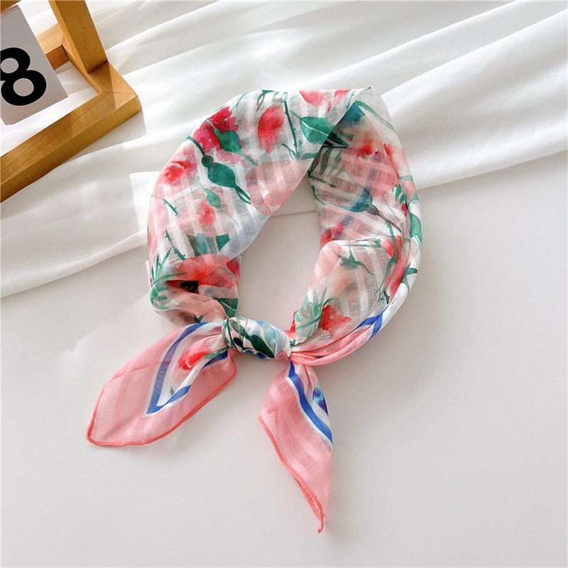 Scarf Hair Band All-Match Silk Scarf 55 Cotton Autumn Women’s Korean-Style