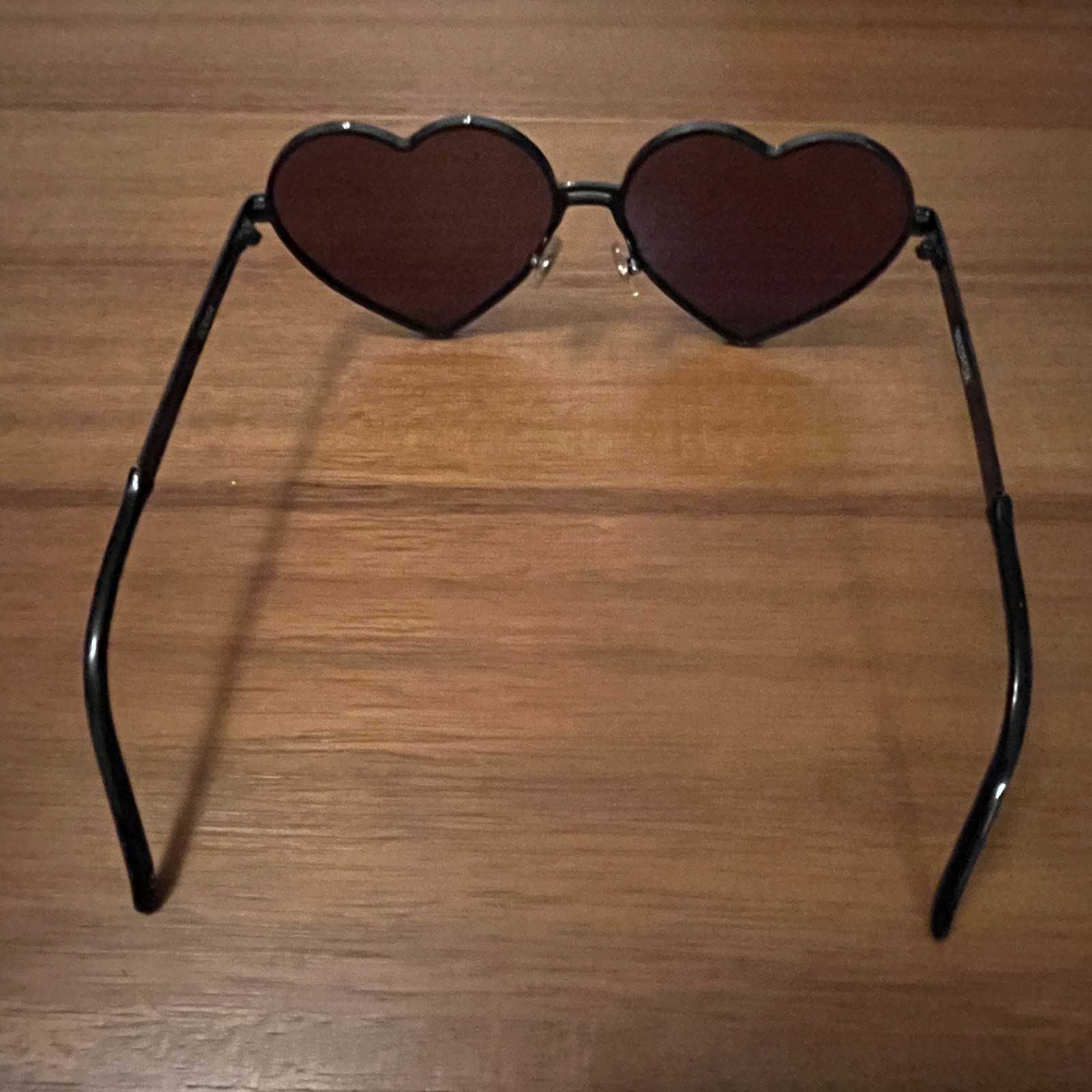 NEW Wildfox Lolita Heart Shaped Sunglasses Black Frames Blue Mirrored Lenses