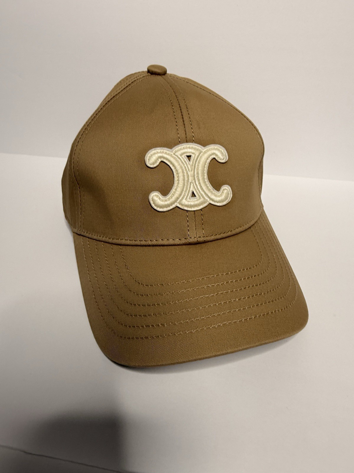 Celine Triomphe Toffee Adjustable Baseball Cap Women’s Medium With Box