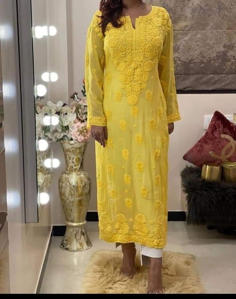 Premium Heavy Design Modal Kurti – Hand Embroidery with Ghas Patti Work | Dyeabl