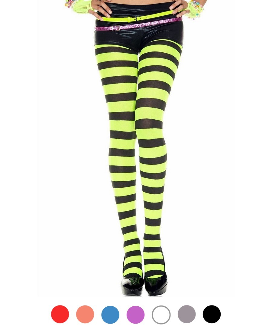 Brand New Opaque Wide Striped Tights Music Legs 7419