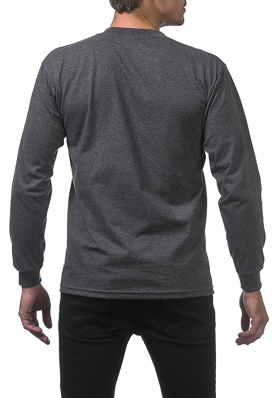 Pro Club Men’s 3-Pack Heavyweight Cotton Long Sleeve Crew Neck T-Shirt