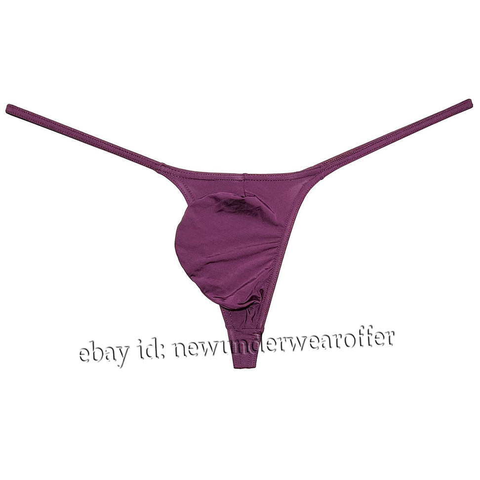Men Ice Silk String Thong Grape Smugglers Contoured Pouch Underwear Narrow Waist
