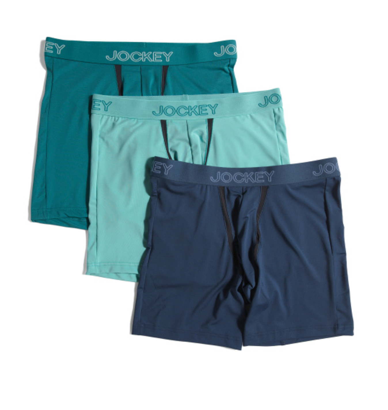 Men’s Jockey 3-Pack No Chafe Pouch Stretch Boxer Brief (Navy-Green) Underwear