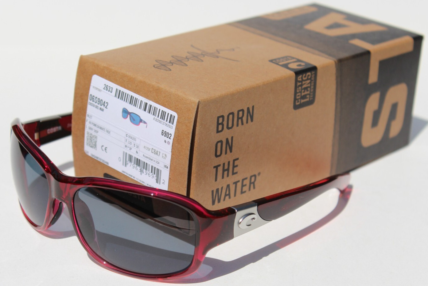 COSTA DEL MAR Inlet POLARIZED Womens Sunglasses Pomegranate Fade/Gray 580P NEW