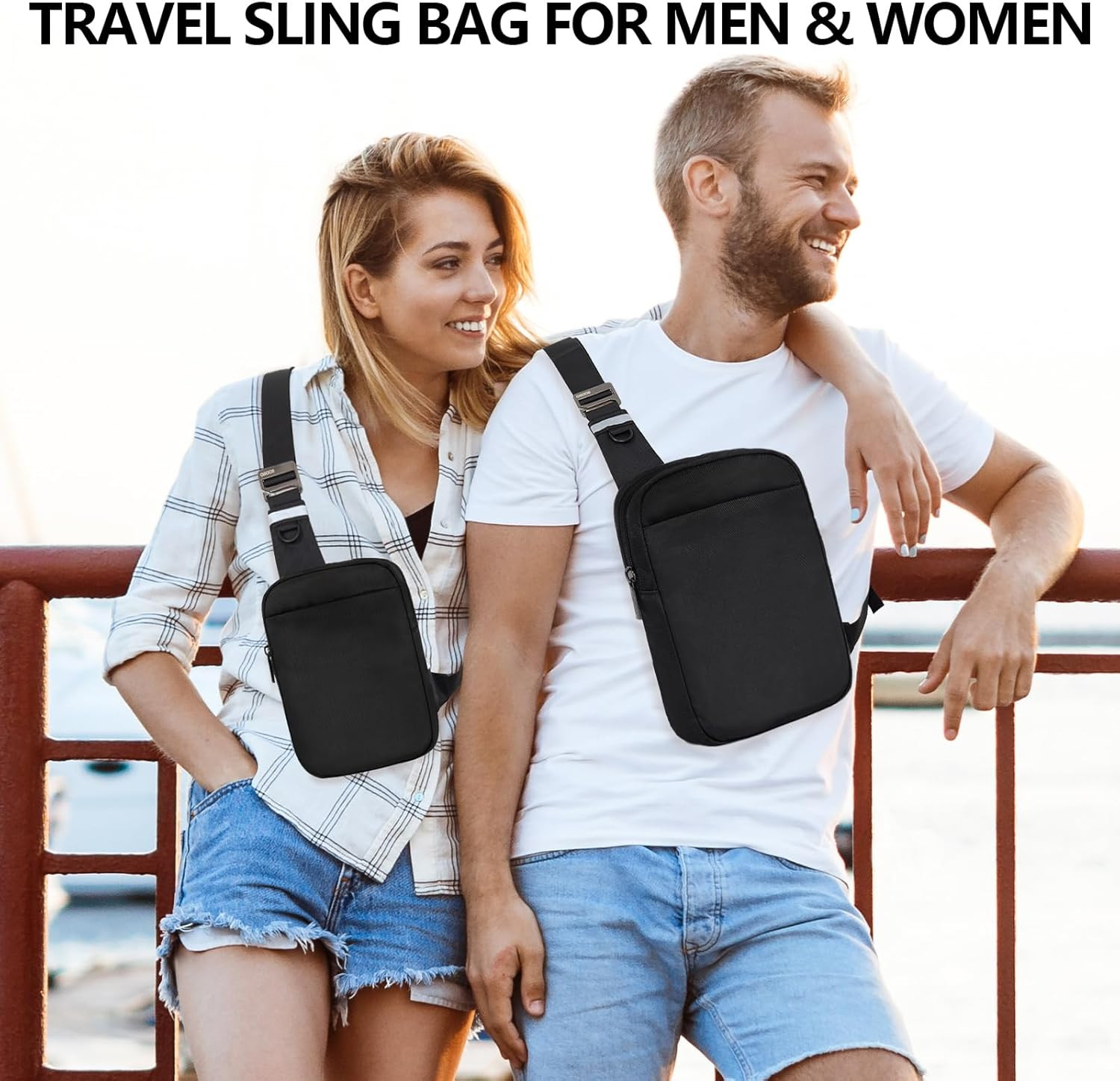 Small Sling Bag for Men and Women with RFID Pocket, Anti Theft Crossbody Chest B