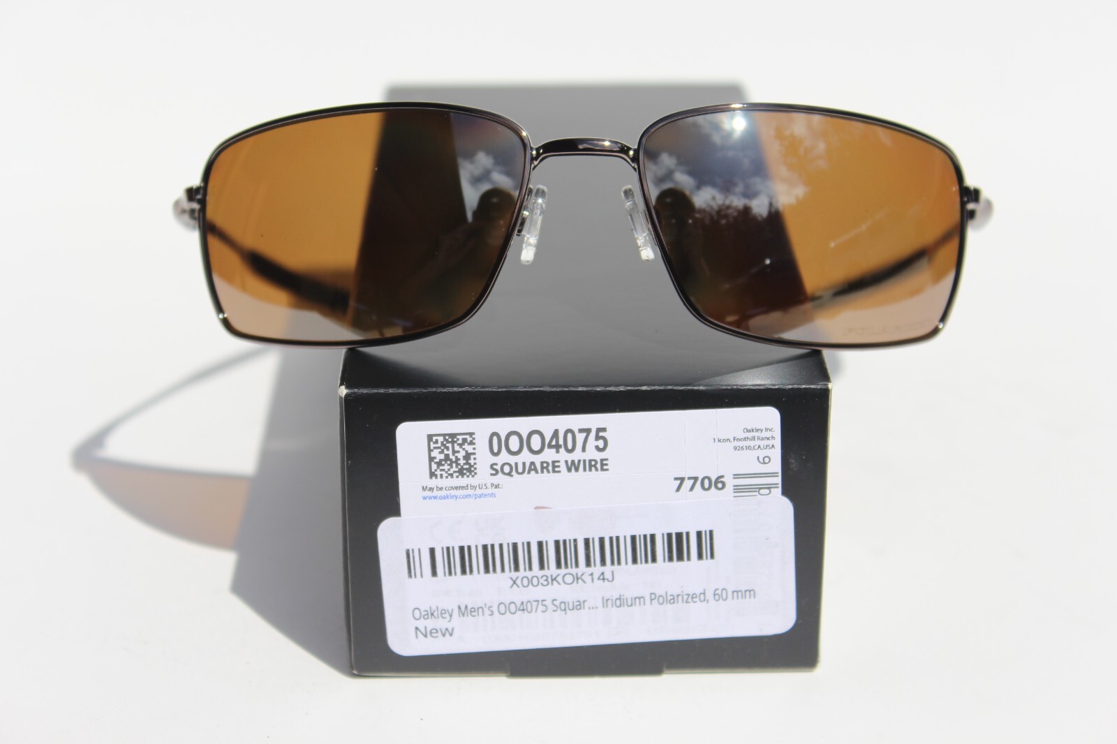 OAKLEY Square Wire POLARIZED Sunglasses Gunmetal/Tungsten Iridium NEW OO4075-06