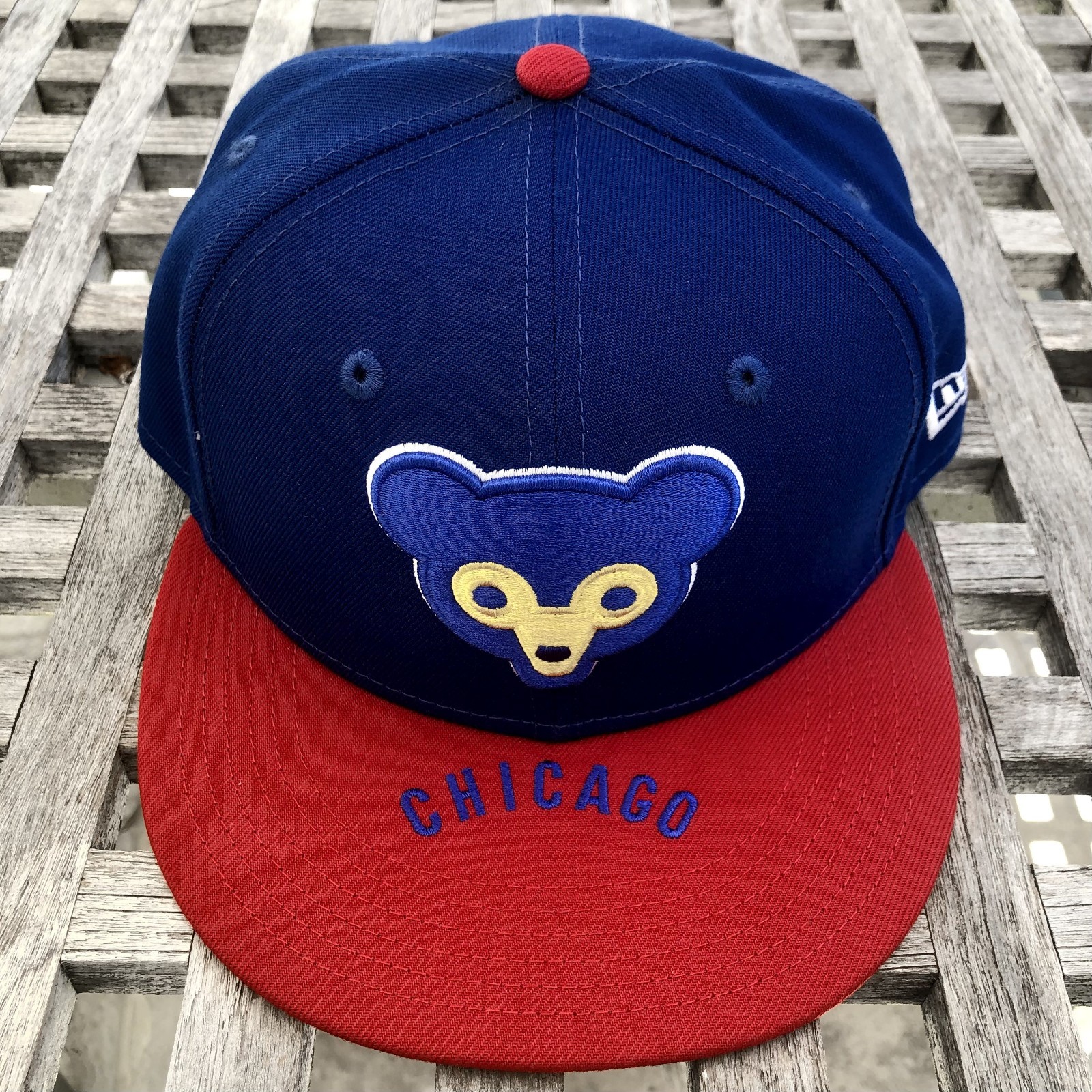 Chicago Cubs Bear Face Cooperstown Logo New Era 59FIFTY 2 Tone Fitted Hat 7 1/4