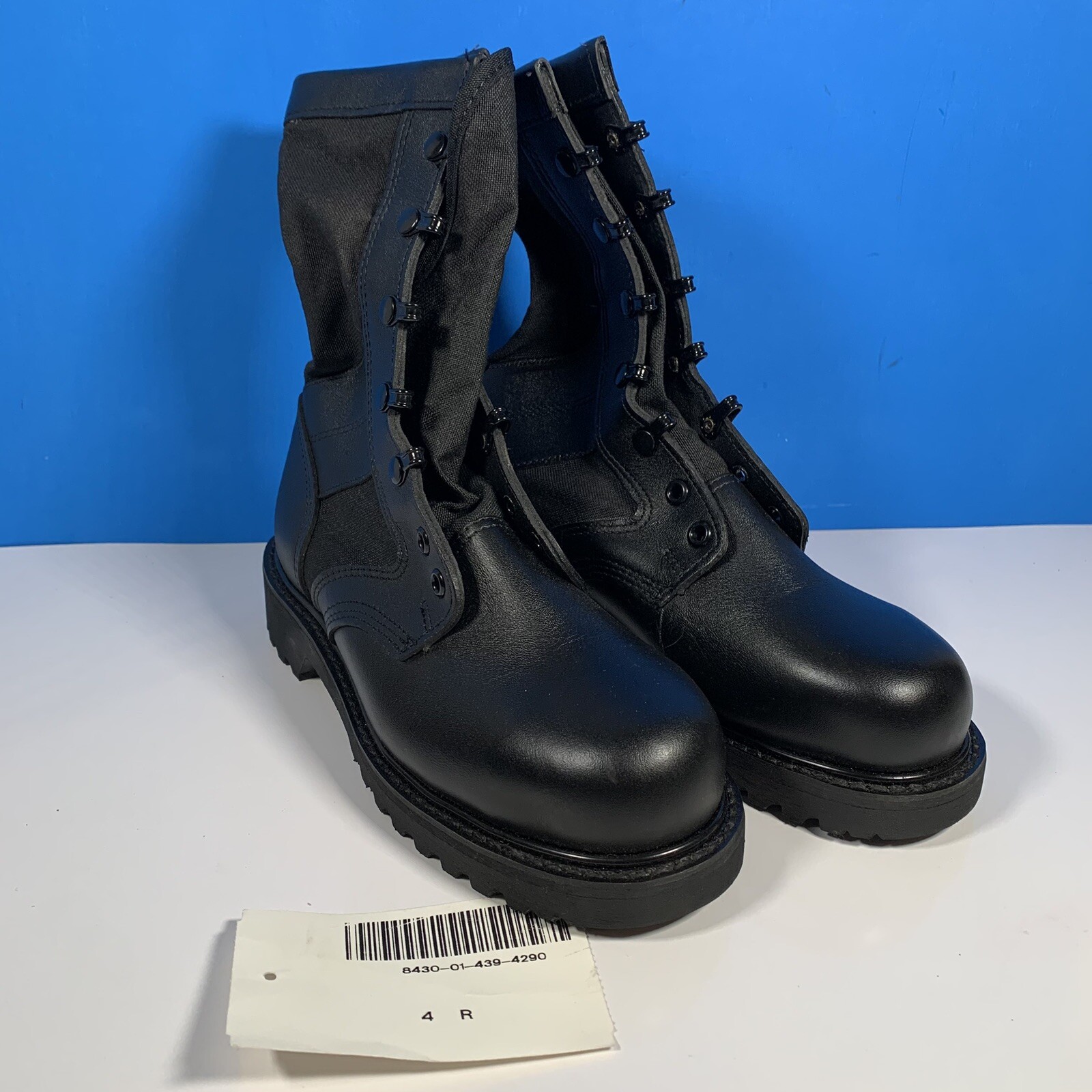 VTG 1998 Wolverine World Wide Black Combat Boots Military Vibram Men 4 Women 6