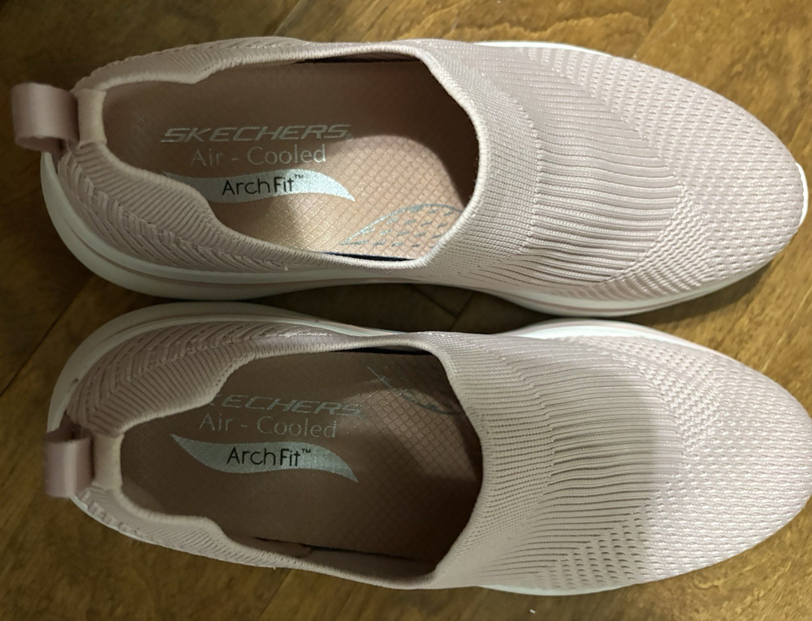SKECHERS Arch Fit Air-Cooled Slip-On Knit Cushioned Walking Sneaker Pink