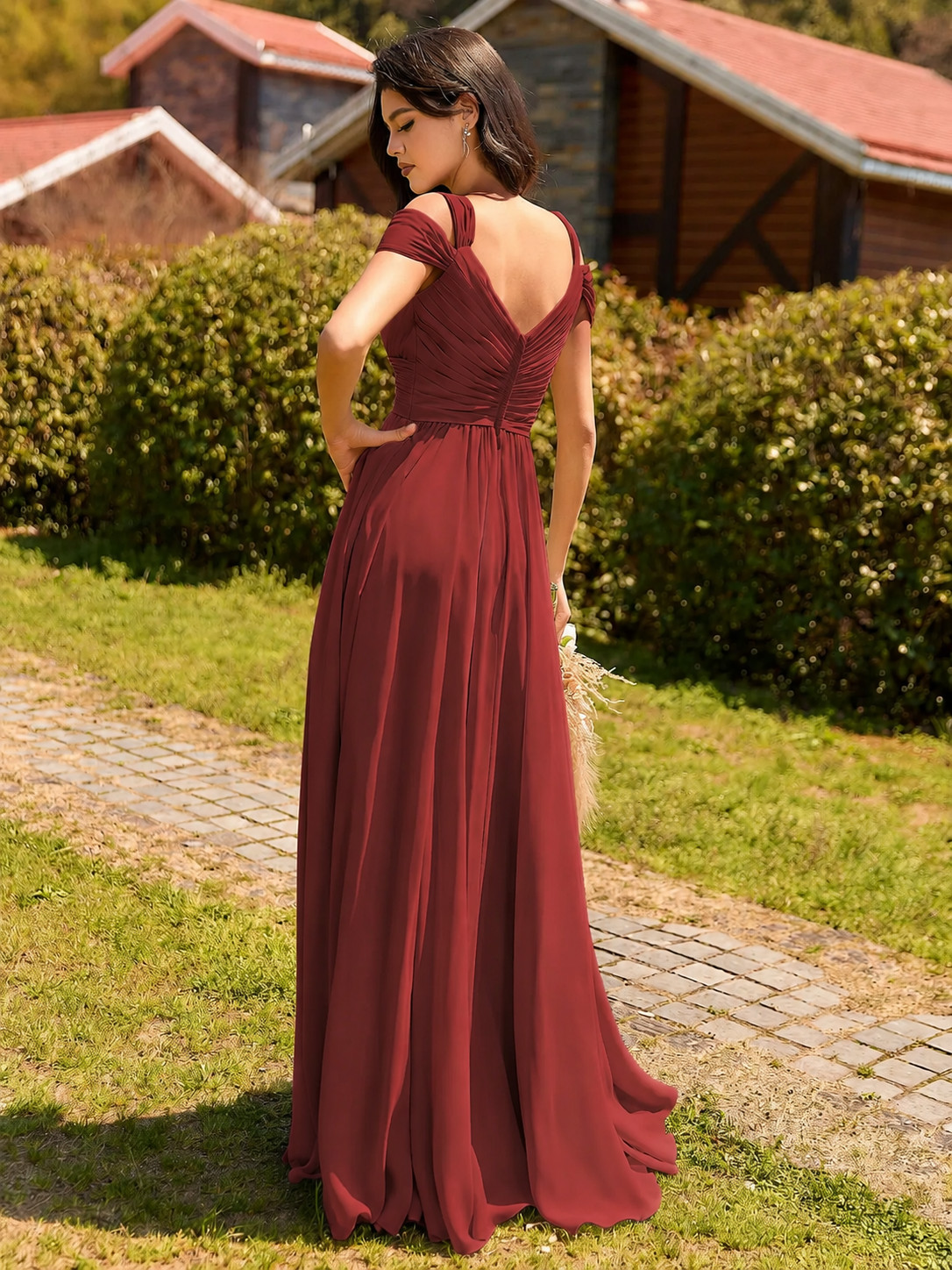 Glamlora Bridesmaid Dress – Rust – New in Packaging (Size: 10)