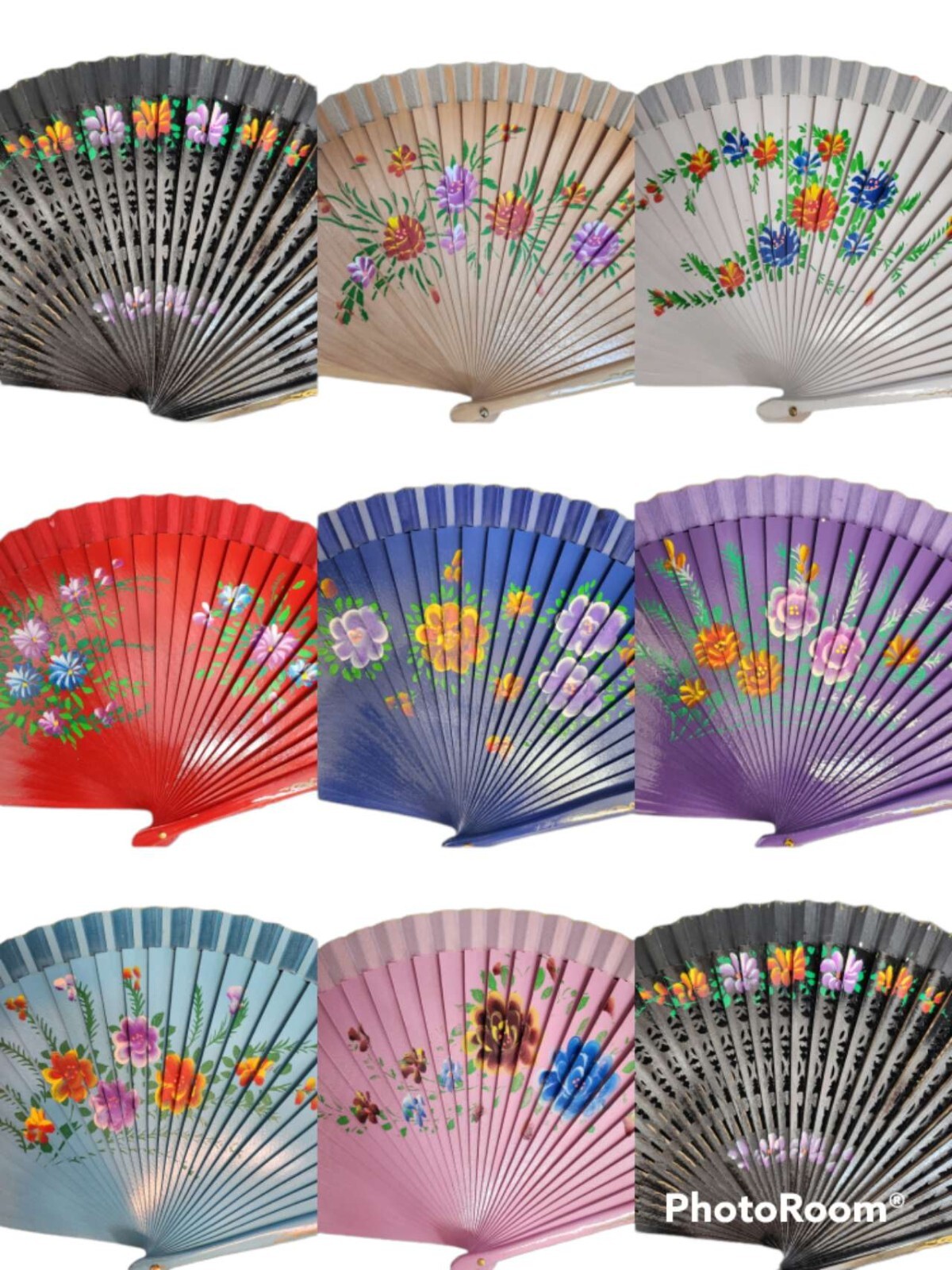 Vintage Inspired Spanish double Side Folding Bridgerton party Wood Fan for Her