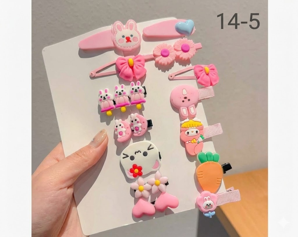 Cute Hair Clips Set Multi-Style Non-Slip Hair Accessories For Girls Daily Use