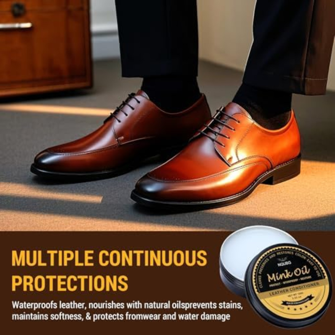 Mink Oil for Leather Boots, Boot Leather Care Kit, Leather Shoe Care Kit for Cow