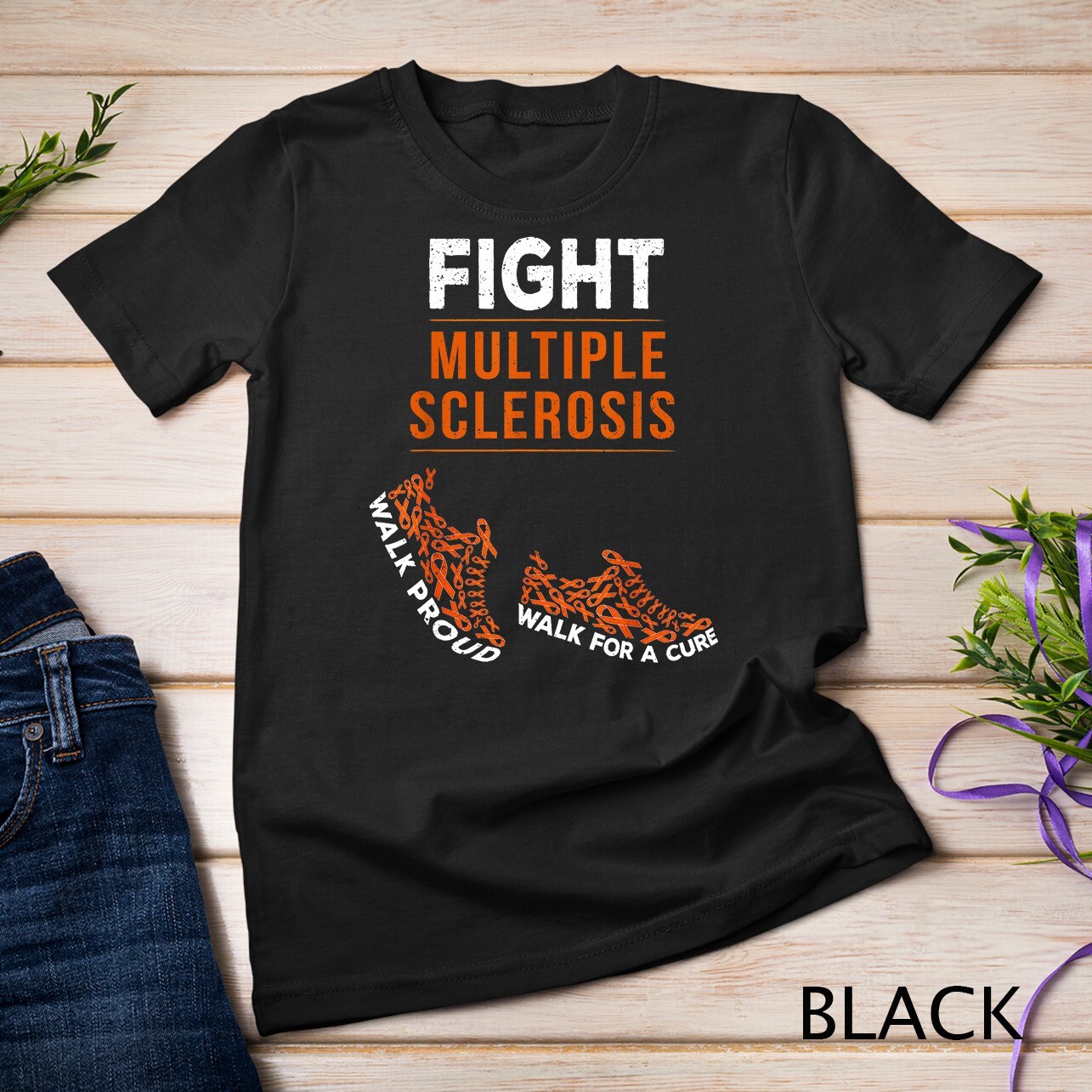 Fight Multiple Sclerosis MS Awareness Warrior Ribbon Unisex T-shirt