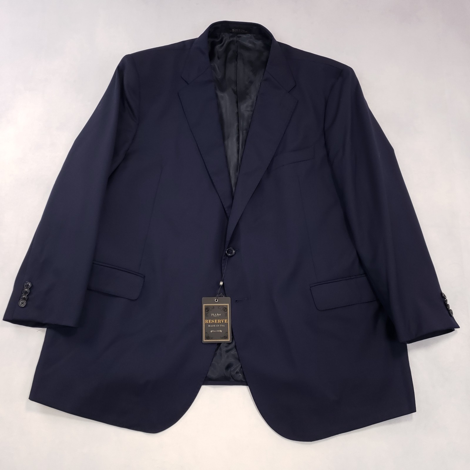 Jos A Bank Reserve Vitale Barberis Suit Jacket Mens 52R Navy Wool Two Button NEW