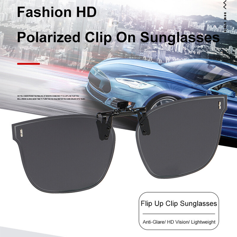 Polarized Clip On Sunglasses Eyewear Flip Up Lenses for Prescription Glasses