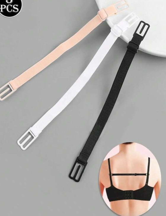 3pc Bra Strap Holder Nonslip Elastic Adjustable Band Strap Racer Back Clip Women