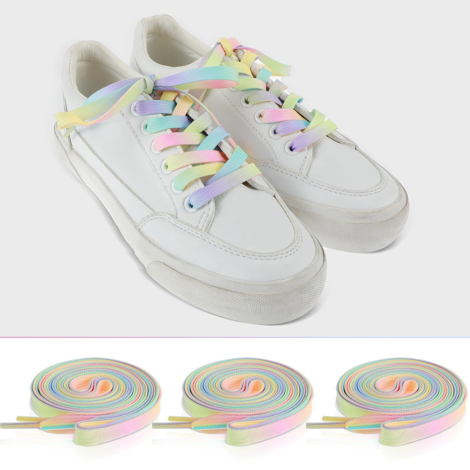 2 Pairs Shoelaces Colorful Shoe Laces for Sneakers Boots Roller Skates