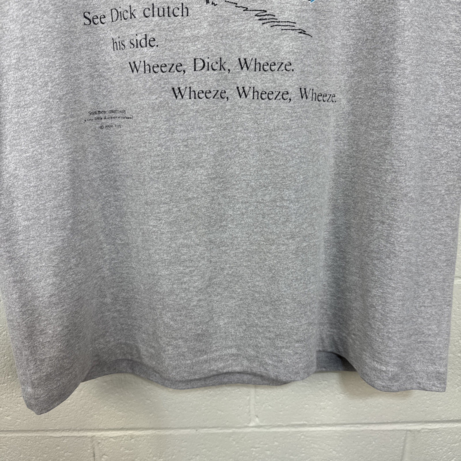 VTG 80s 90s T Shirt Hallmark Birthday Dick At 40 Running Over The Hill XL USA