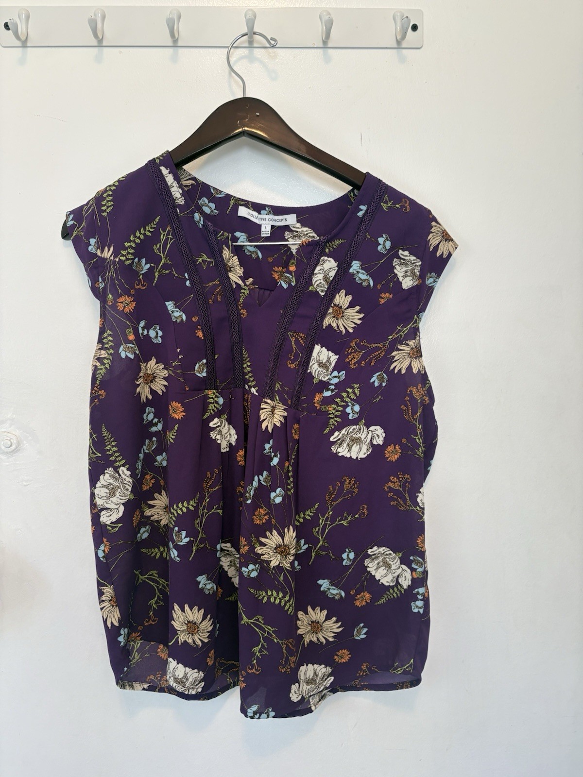 COLLECTIVE CONCEPTS (Stitch Fix) Susy Cap Sleeve Blouse Size L