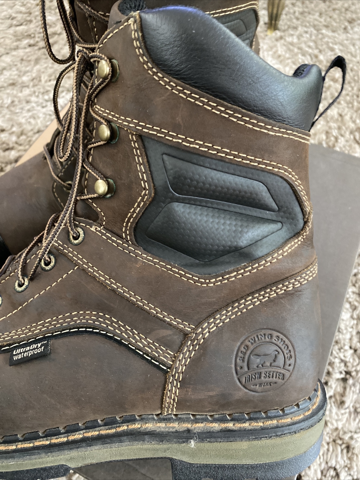 Red Wing Shoes Irish Setter Men’s 8” Lace-Up Soft Tuff Toe Boots Size 11.5M