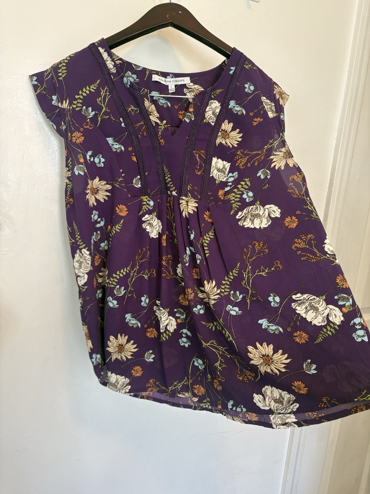COLLECTIVE CONCEPTS (Stitch Fix) Susy Cap Sleeve Blouse Size L