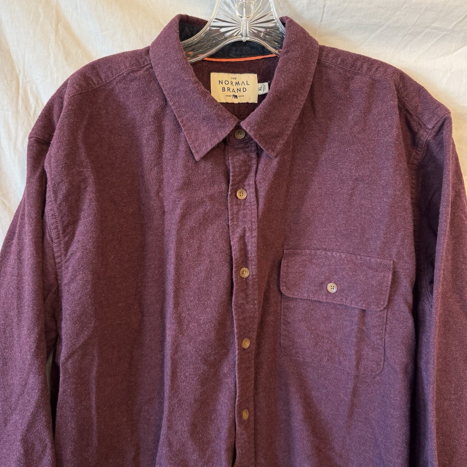 The Normal Brand Shirt Mens Size XL Plum Purple Long Sleeve Flannel
