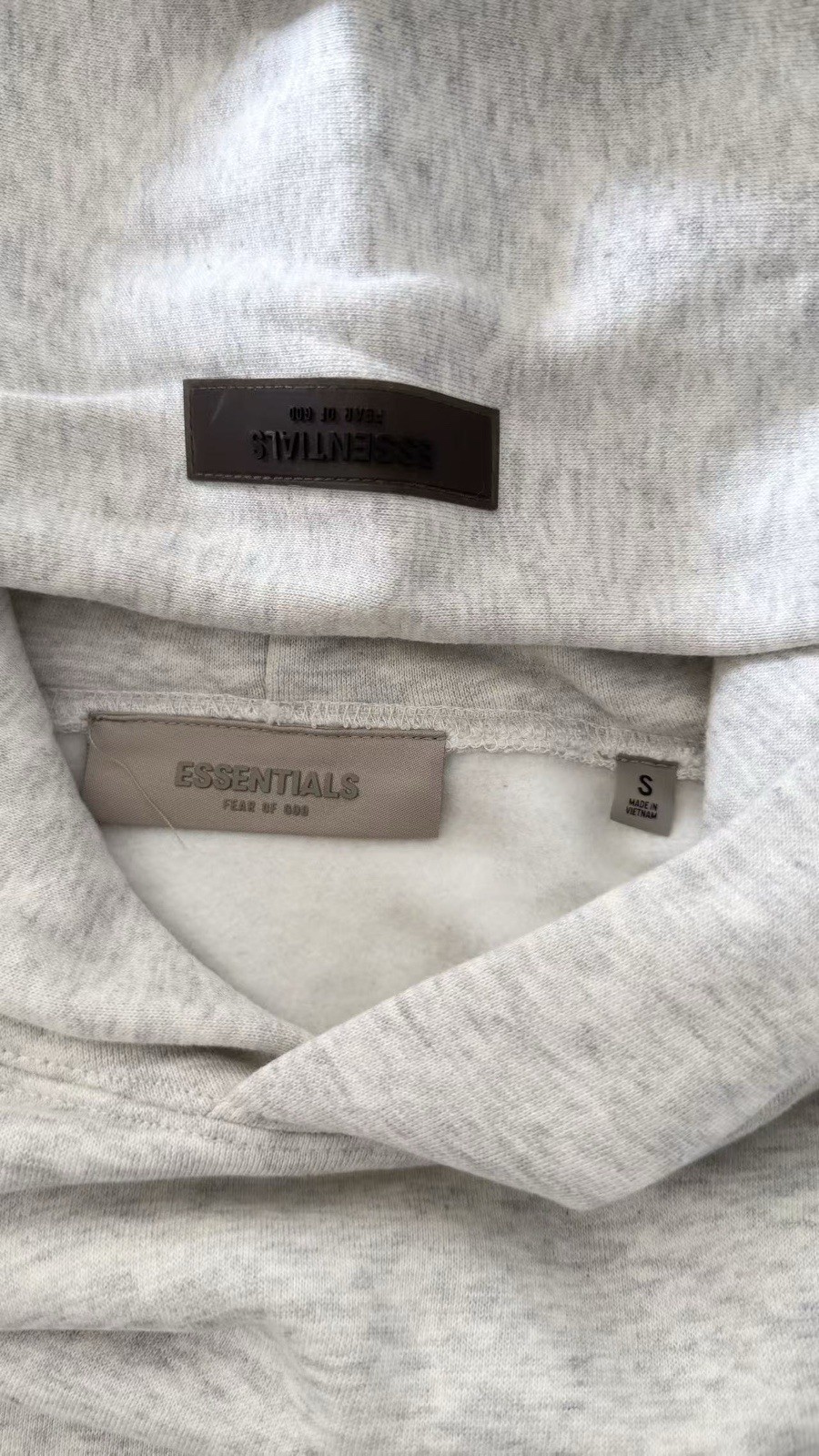Fear of God Essentials Light Oatmeal Hoodie size S