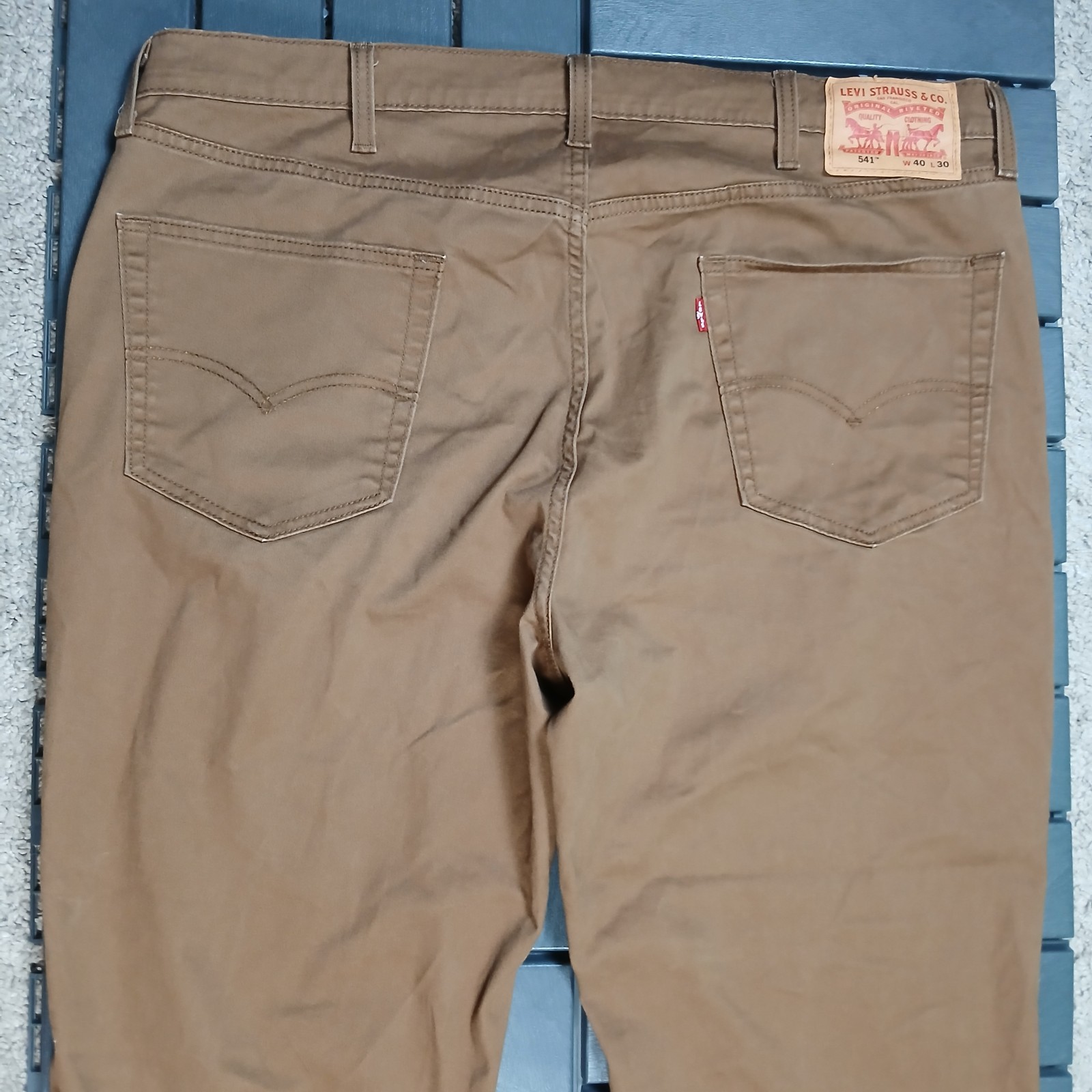 Levis 541 Men All Seasons Tech Pants 40X30 Brown 5 Pockets Red Tab Stretch PB83