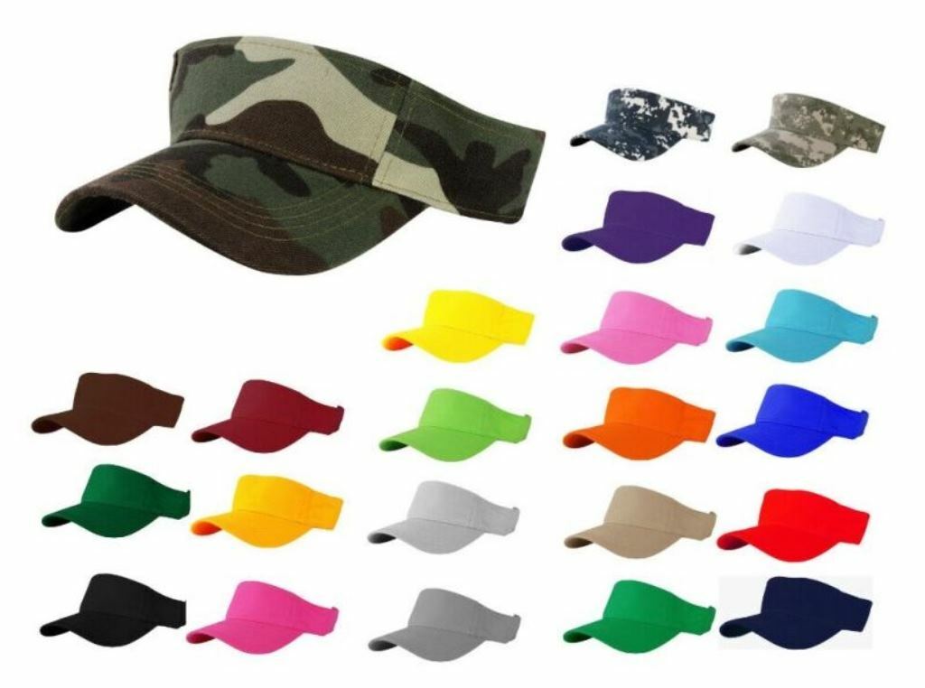 Plain Cotton Visor back Sun Beach Adjustable Hat Golf Tennis Cap Sun Visor Hat