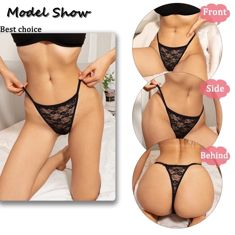 Womens mini Thongs Micro G-String Sexy Silky Underwear Lingerie Lace Panties US