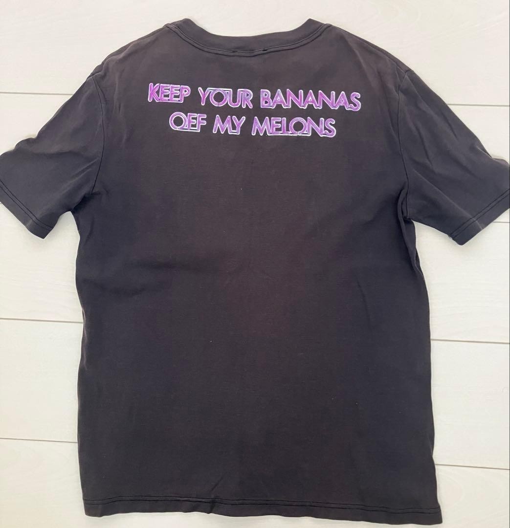 CHLOE Black Banana Print Cotton T Shirt Short Sleeve Crew Neck Size S