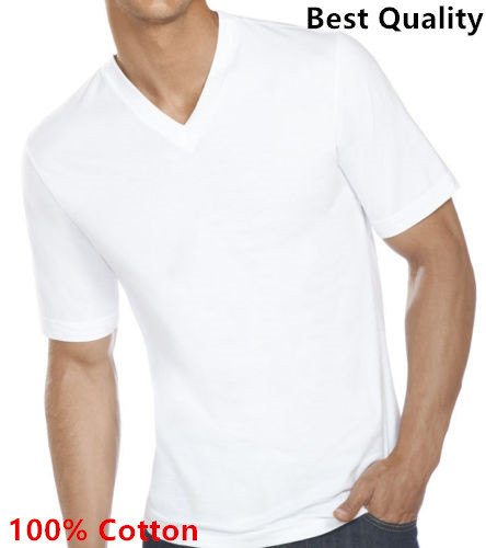 3-12-Pack V-Neck For Men’s 100% Cotton Tagless T-Shirt Undershirt Tee White