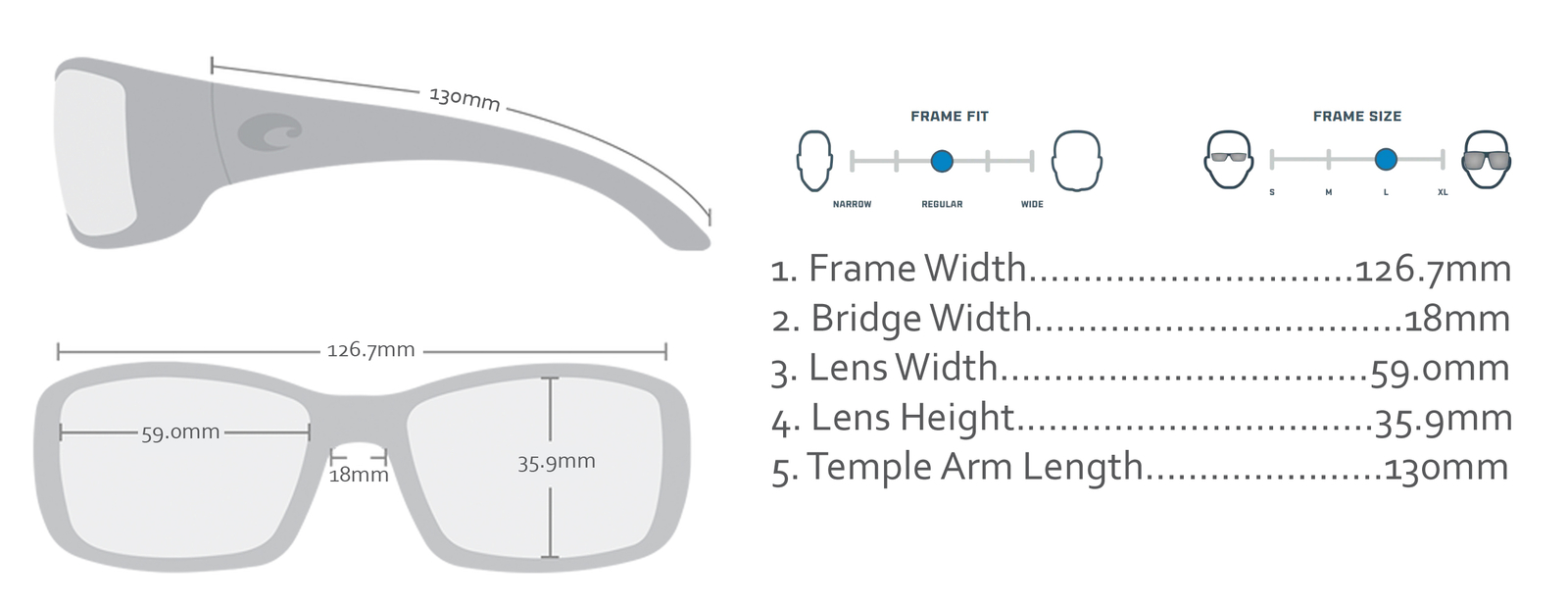Costa Del Mar Brine Tortoise Green Mirror 580 Glass Polarized Lens BR10OGMGLP