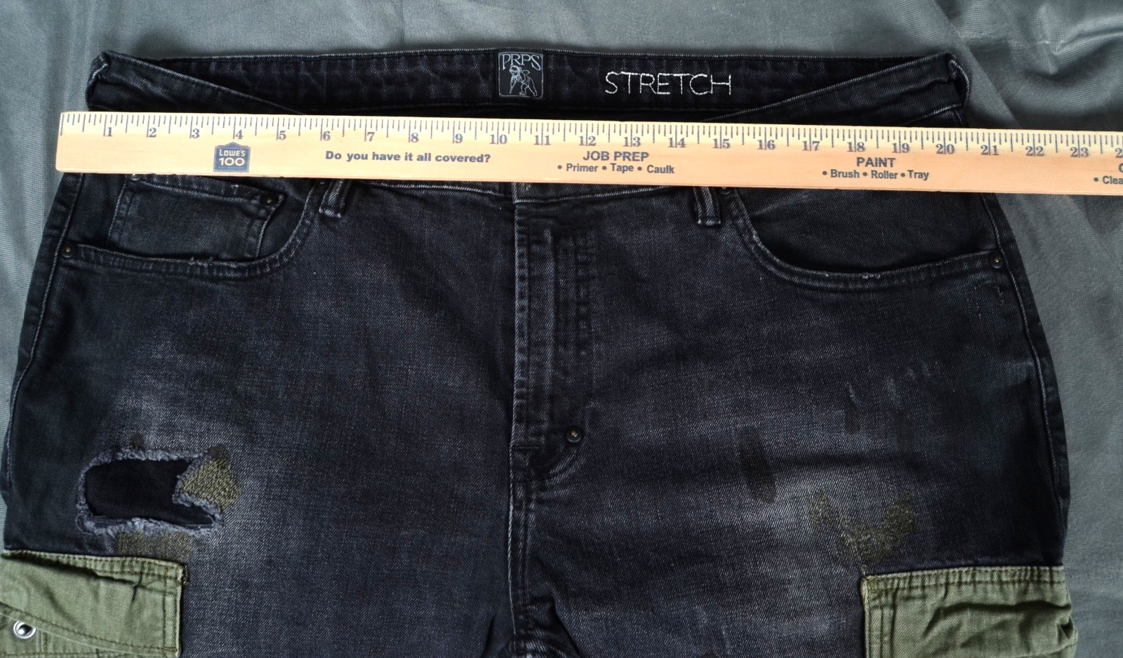 Prps Men’s Windsor Tapered Skinny Fit Cargo Stretch Black Jeans Size 40 40×34