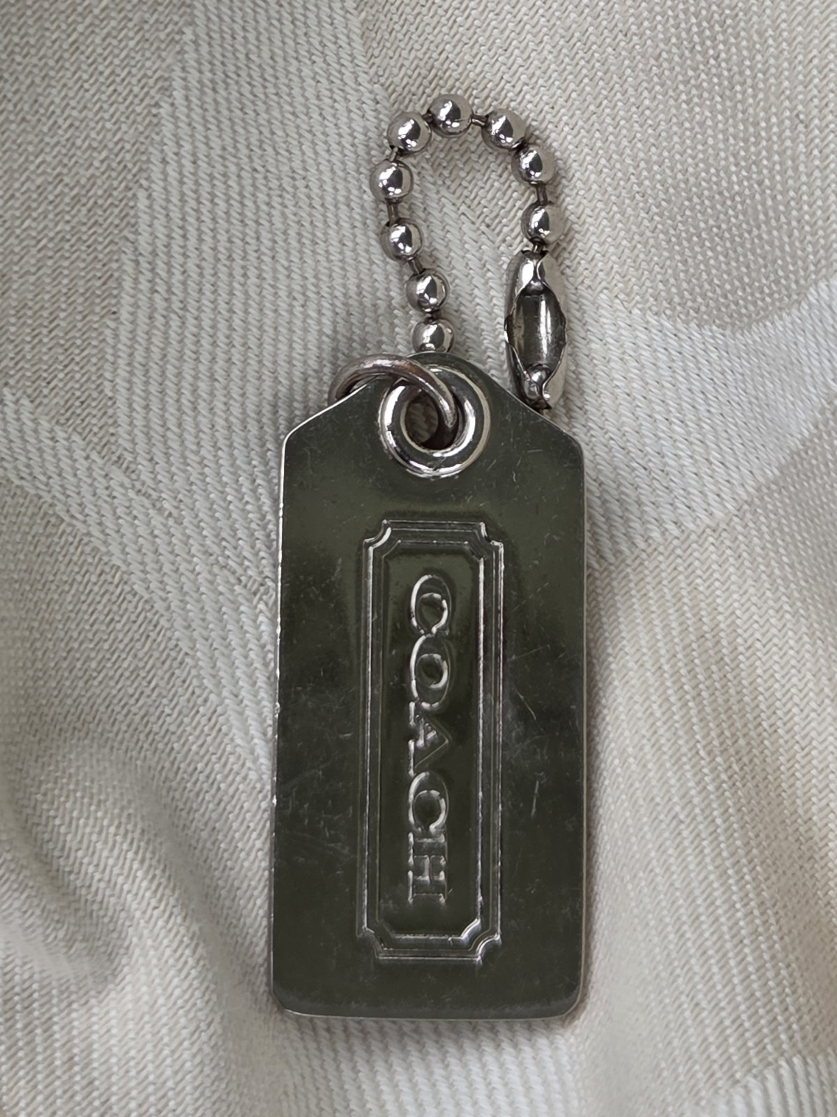 Coach Logo Glitter Key Chain Bag Charm – Clear Pink Plastic & Silver Metal