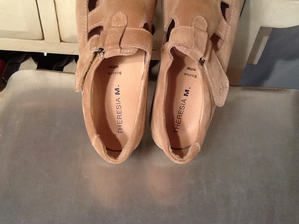 WOMEN Tan Suede THERESIA M Sz, 7 Boston Mittel MARY JANE