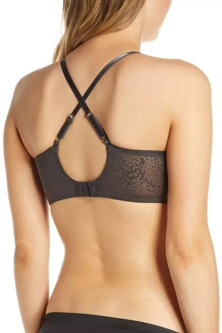 NEW Natori 711165 Conform Underwire Demi Fit Convertible Contour Bra Coal Sz 36D
