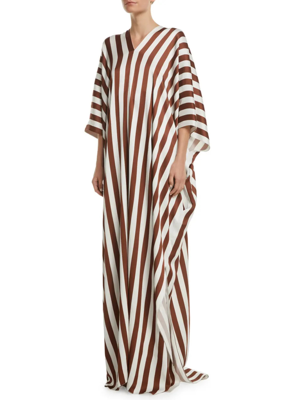 Circular Printed Soft Satin Silk Kaftan, Soft Satin Silk Kaftan, J5624
