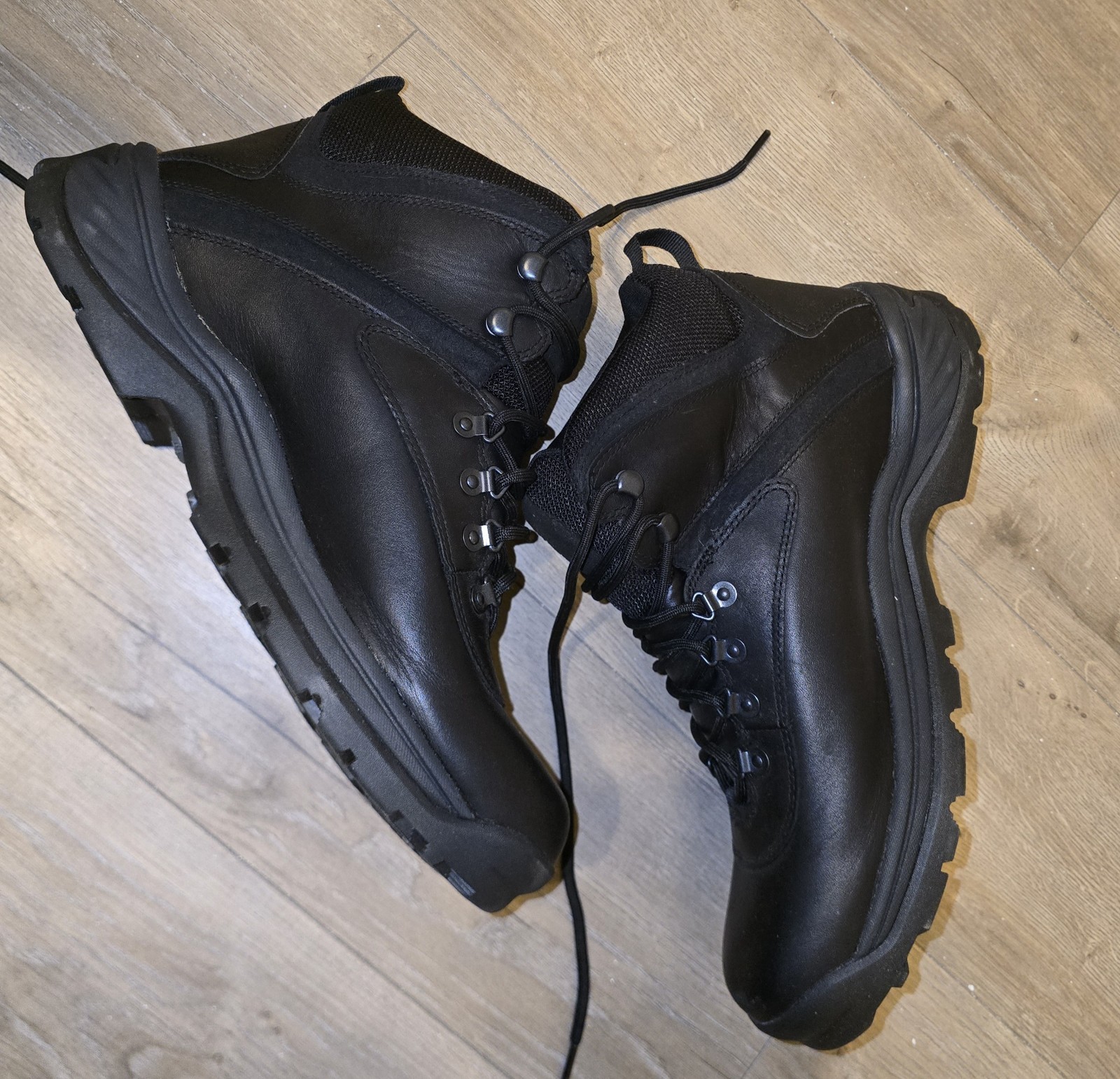 Timberland Men’s Black Leather Lace-Up Ankle Hiker Boots Round Toe US 11