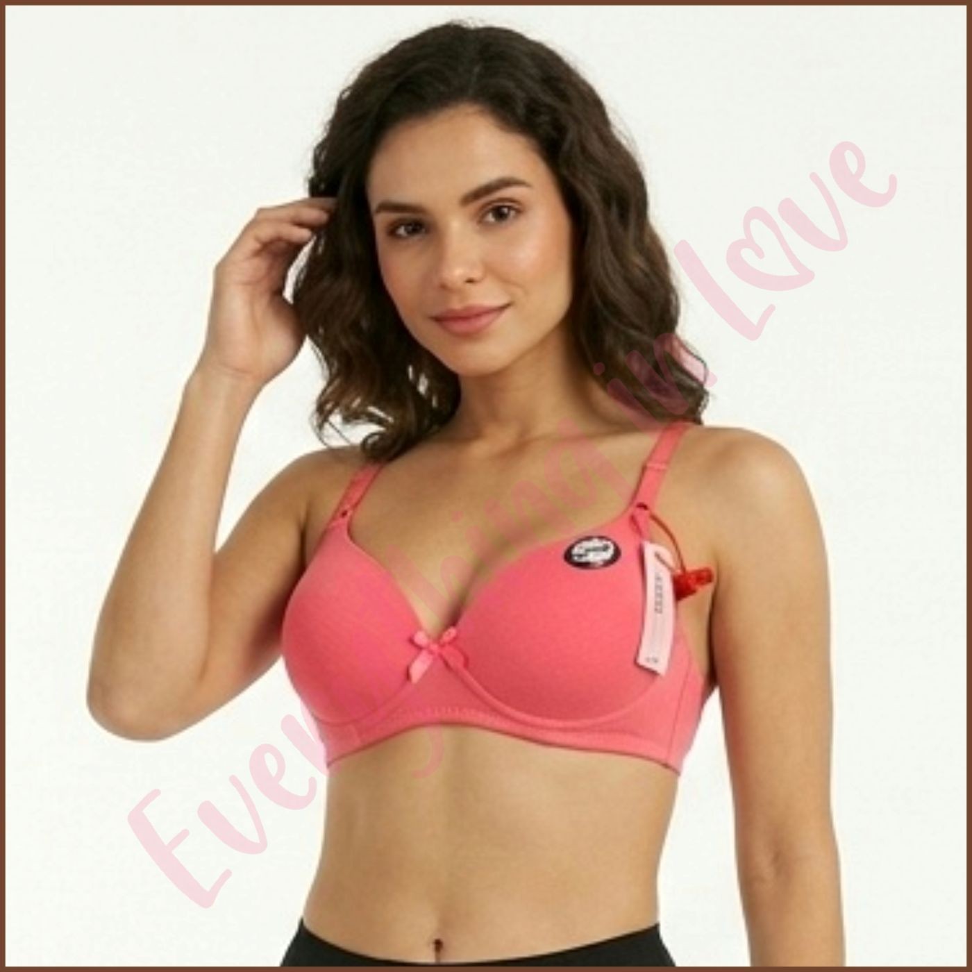 6 Pack All Black Women’s Wireless Cotton Bra Light Padded Full Cup T-Shirt Bras