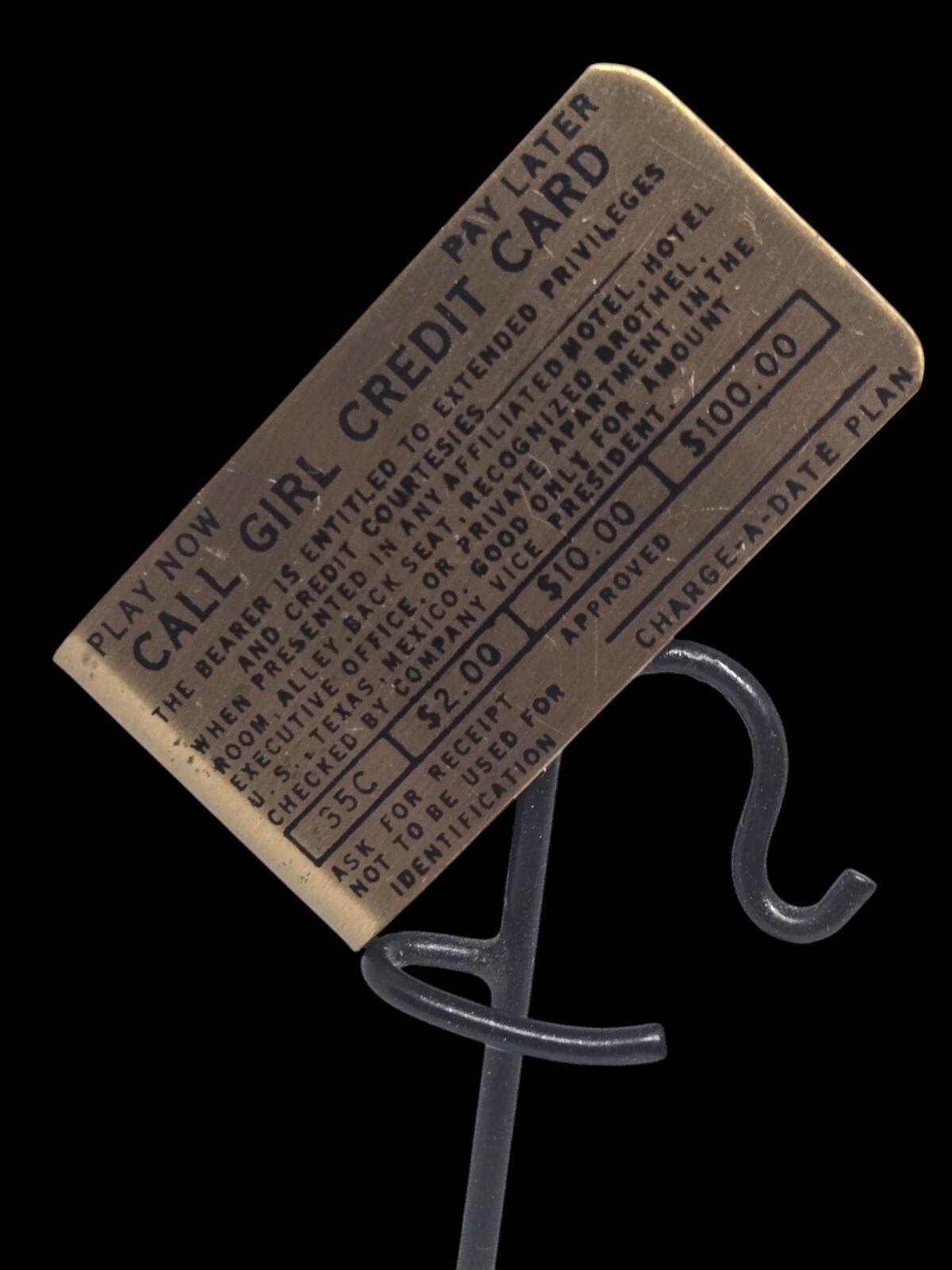 Call Girl Credit Card Money Clip Novelty Brothel Gift