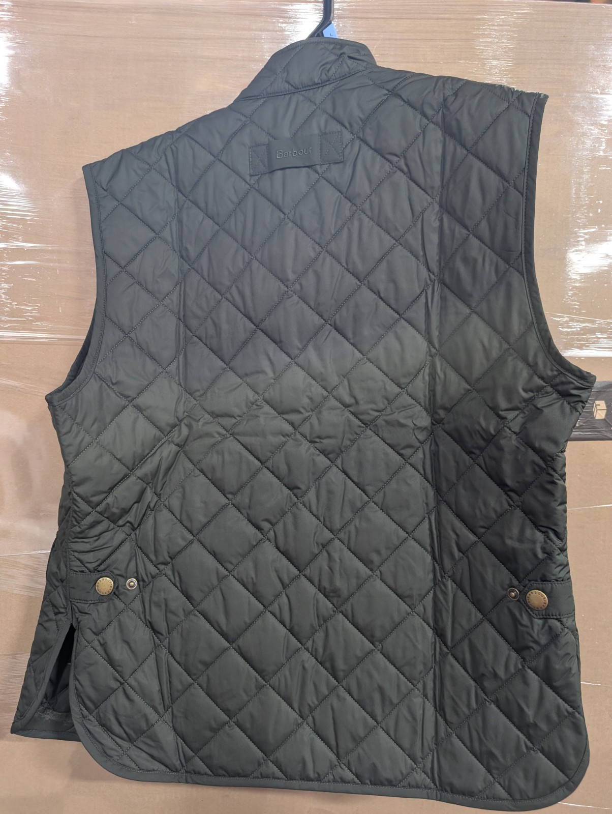 Barbour Men’s Olive Green Lowerdale Quilted Gilet Full Zip Vest Sz Lg