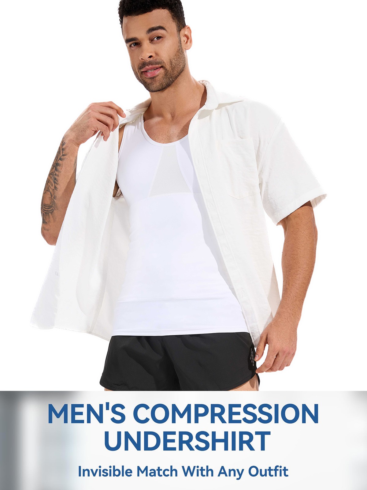 Mens Body Shaper Gynecomastia Compression T-Shirt Slimming Belly Chest Tank Top