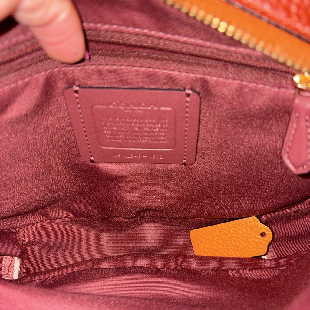 Coach Signature Monogram Stripe Camera Bag Crossbody Zip Detachable Strap