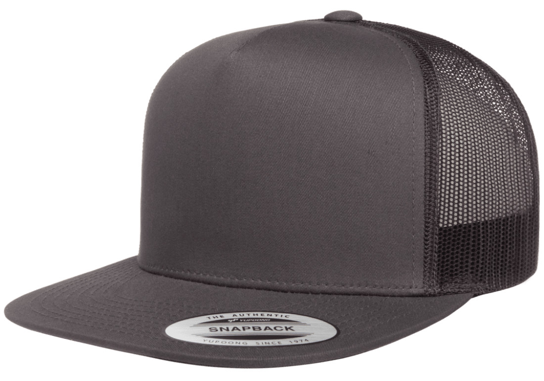 YP Classics Flat Bill Trucker Cap Yupoong Meshback Snapback Hat 6006 5-Panel