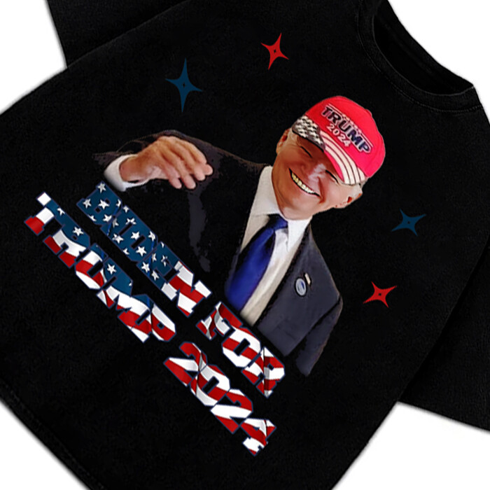 Biden For Donald Trump 2024 Maga Hat Funny Parody Custom Graphic T-Shirt