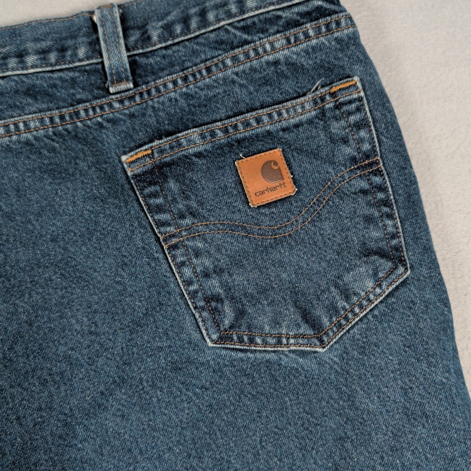 Carhartt Jeans Mens 48×28 Blue B460 DVB Relaxed Fit Workwear Denim Pants